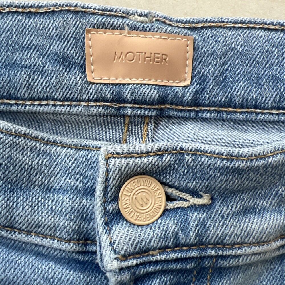 Mother The Insider Women's Crop Step Fray Jeans Size 31 Light Wash Limited !! - Picture 3 of 9